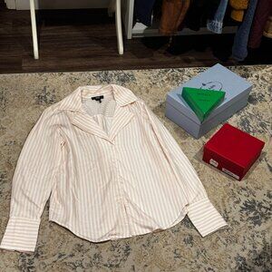 Pink and white striped Paige blouse, size XS
